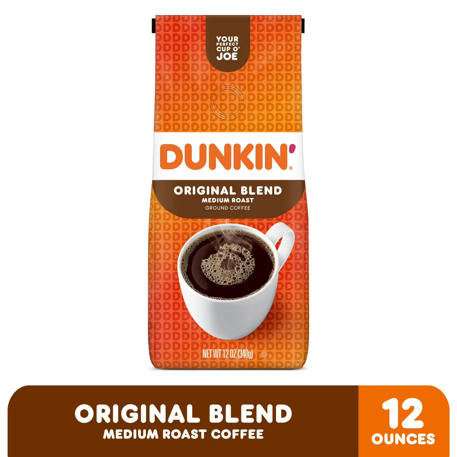 (Pack Of 2) Dunkin’ Original Blend Ground Coffee, Medium Roast, 12 Oz Bag