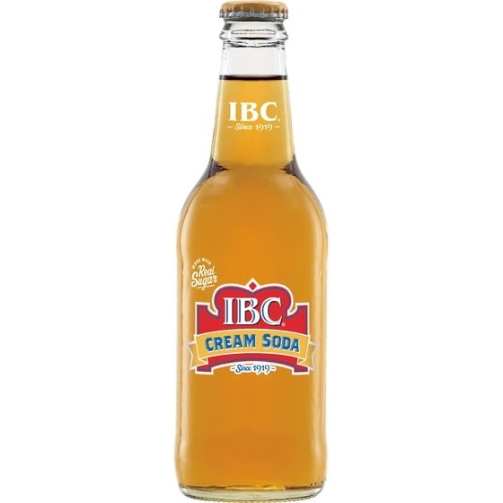 IBC Cream Soda Made with Sugar Glass Bottles, 12 Fl Oz, 4 Count