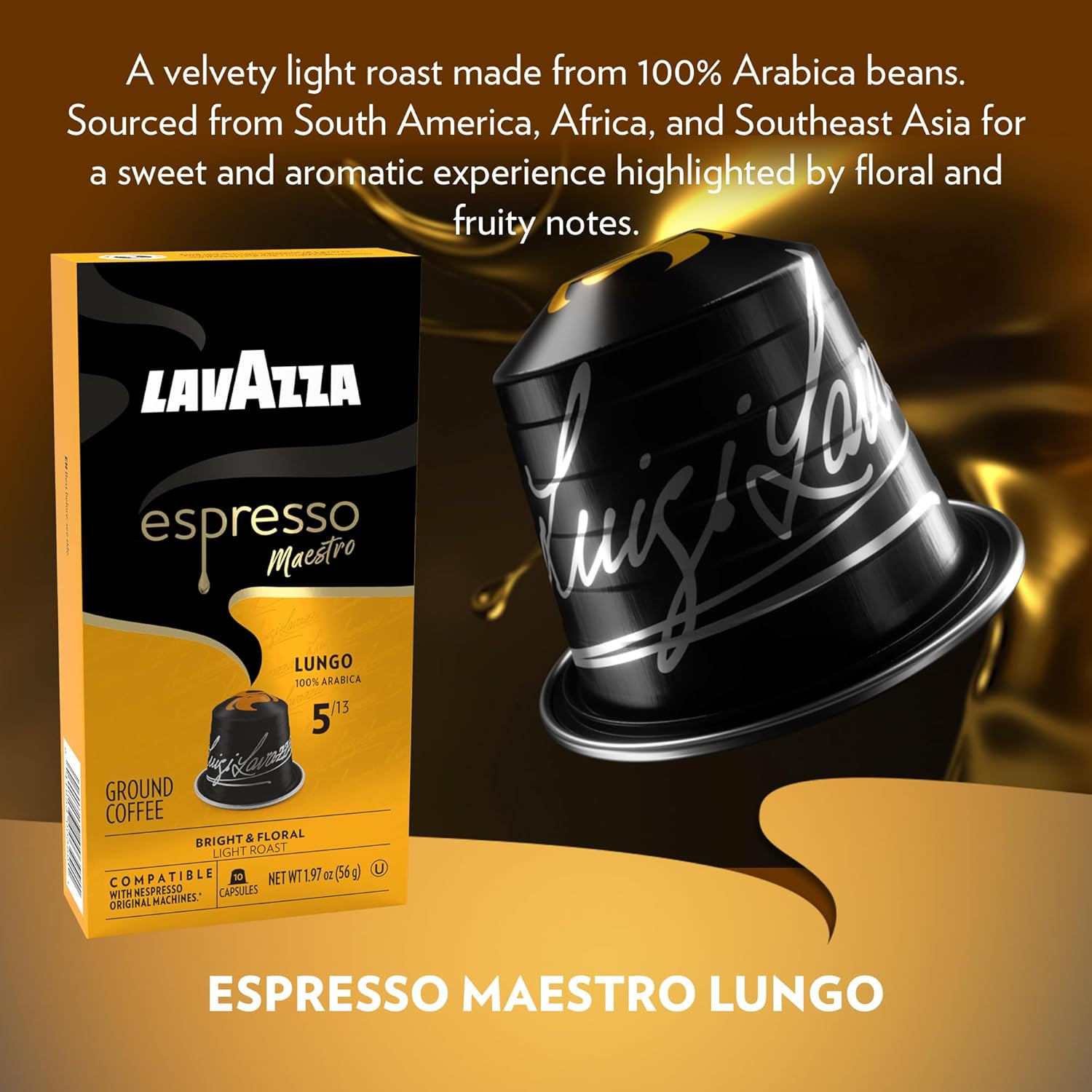 Lavazza Espresso Variety Pack of Aluminum Capsules Compatible with Nespresso* Or