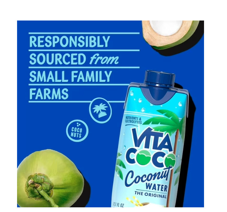 Vita Coco Coconut Water, Pure Organic, Refreshing Coconut Taste, Pack Of 12