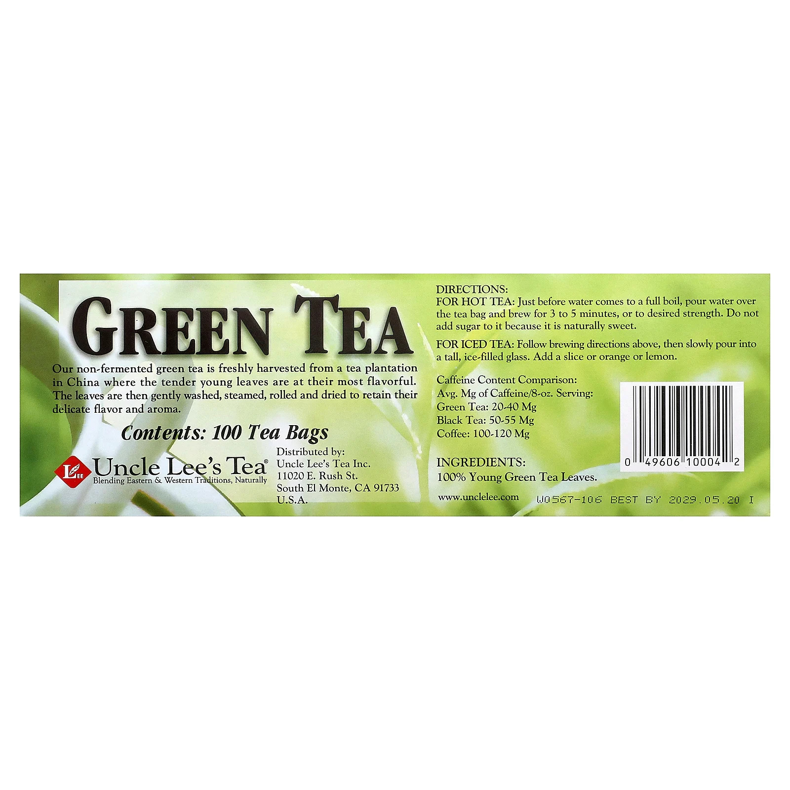 Legends of China, Green Tea, 100 Tea Bags, 5.64 oz