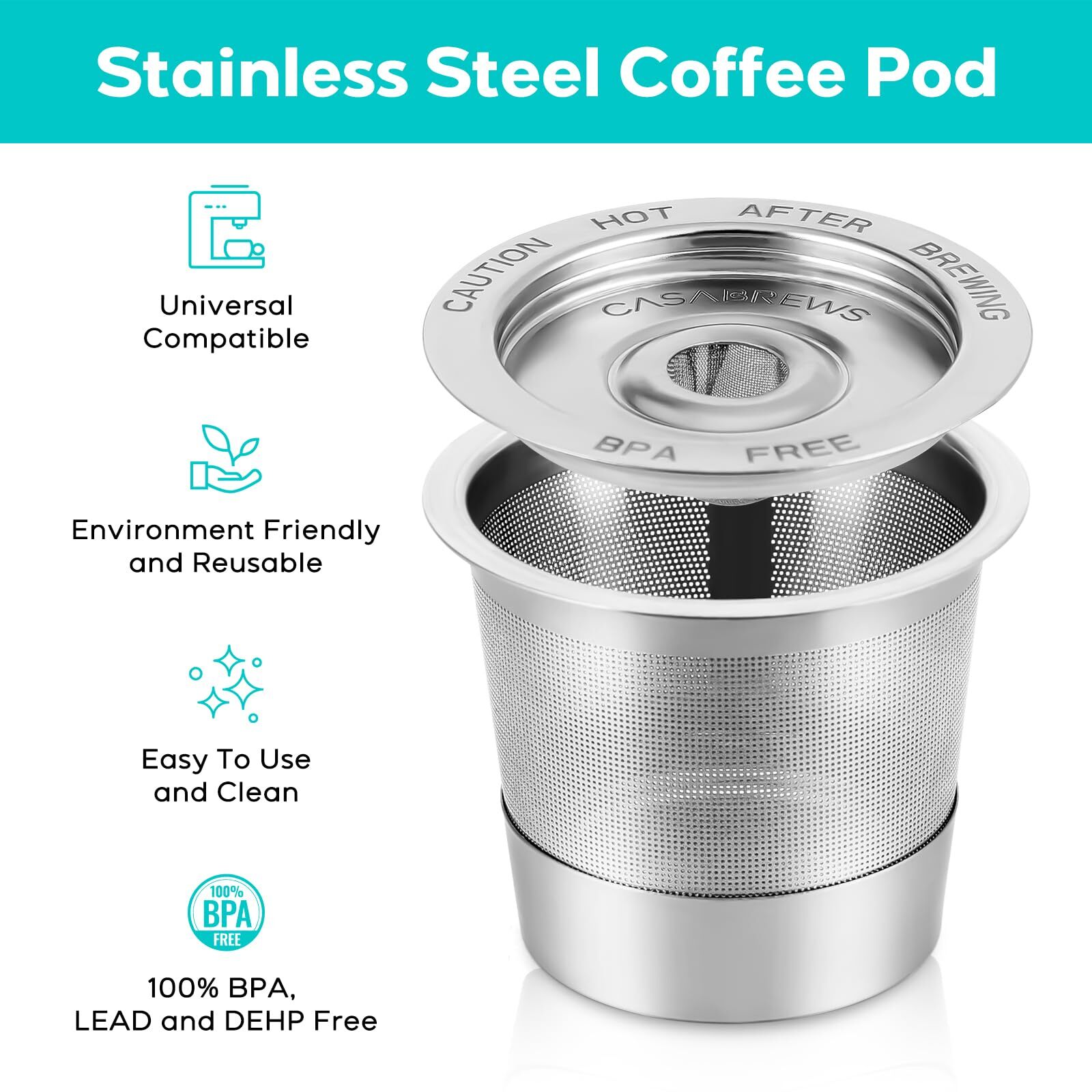 2Pack Reusable K Cups Coffee Pod for Keurig Universal Stainless Steel Refillable