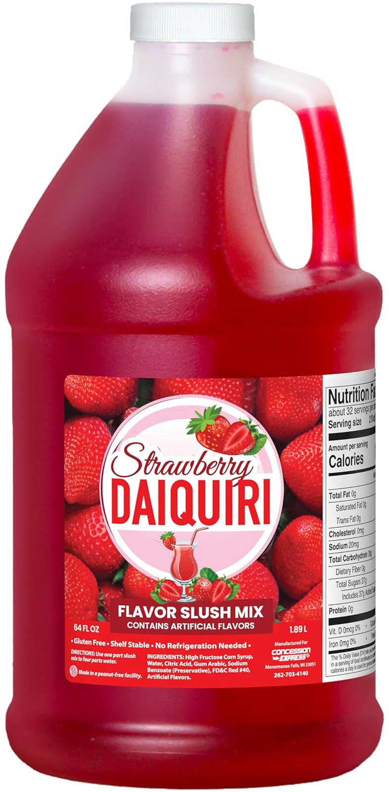 Concession Express® – Strawberry Daiquiri Slush Mix, Slushy & Slushie Premium Sy