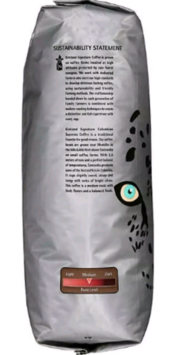 Colombian Supremo Coffee Whole Bean Kirkland Signature 2 Bags 6 lb 100% Arabica