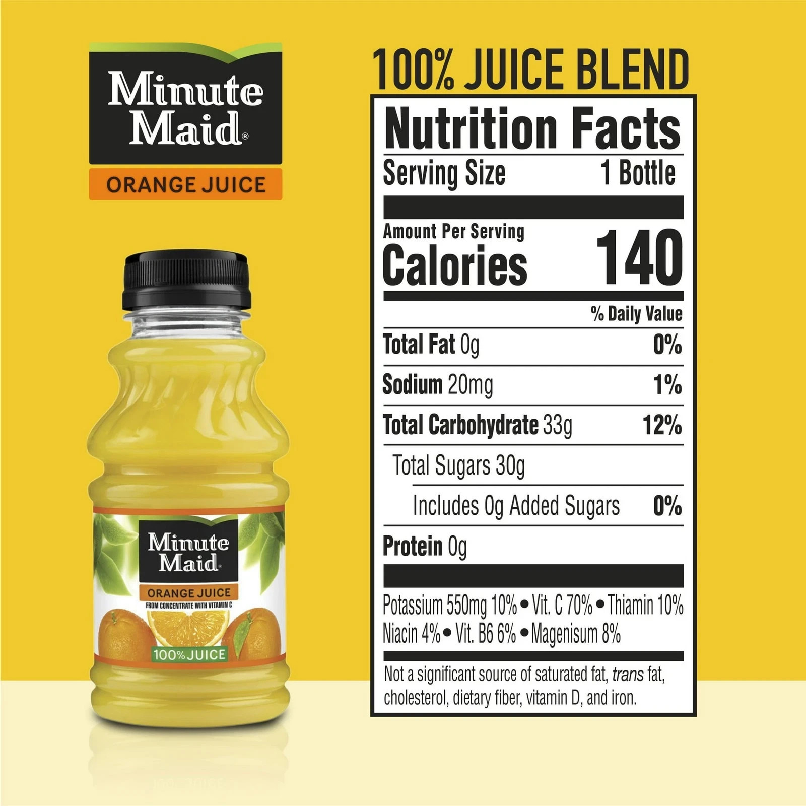 (2 pack) Minute Maid Orange Juice Bottles, 10 fl oz, 6 Pack
