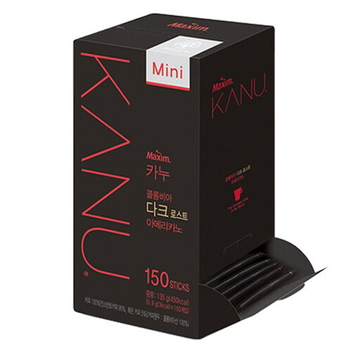 DONGSUH KANU Mini Dark Roast Americano 0.9g x 150 sticks Korean Instant Coffee