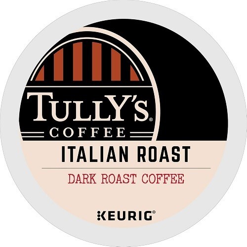 Tully’s Italian Roast Coffee Keurig K-Cup Pods, Dark Roast, 96 Count.