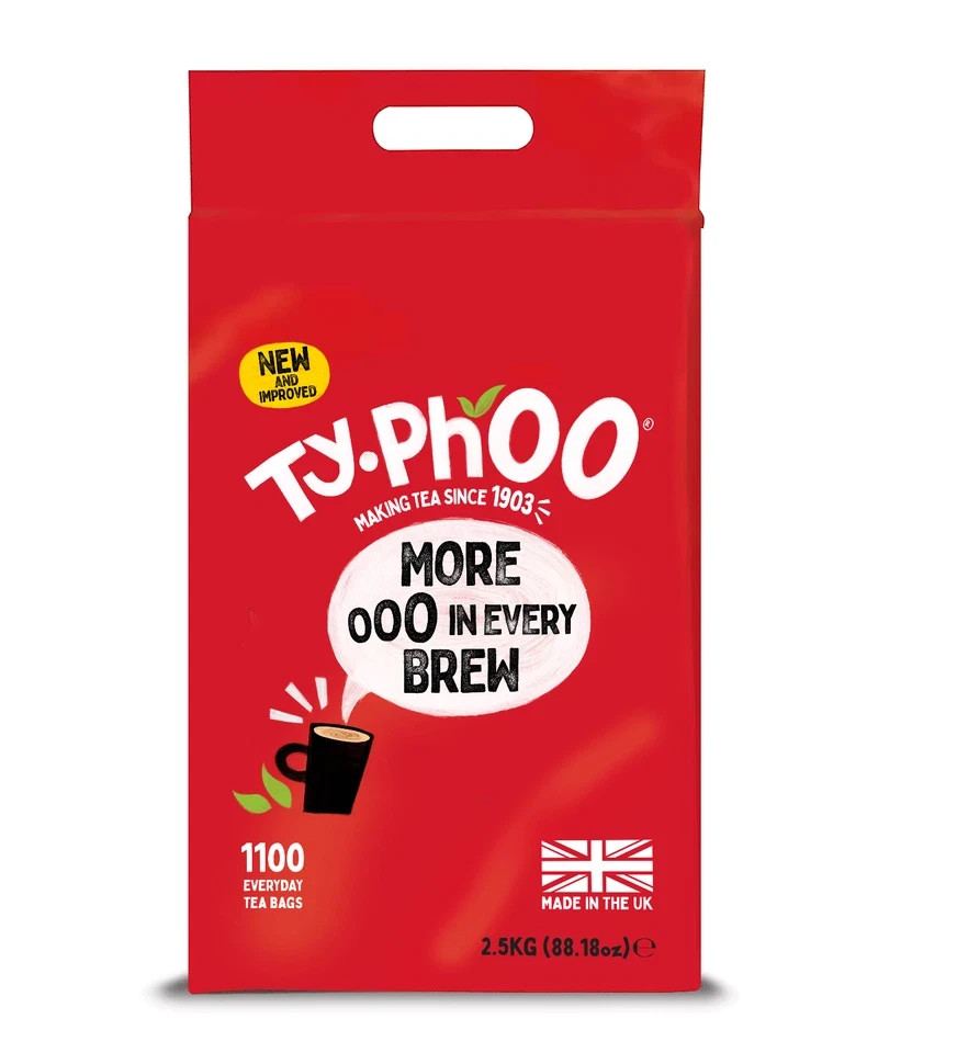 Typhoo Tea 1100 Tea Bags Bulk Catering Pack 2.5kg British Blended Cup Of Tea
