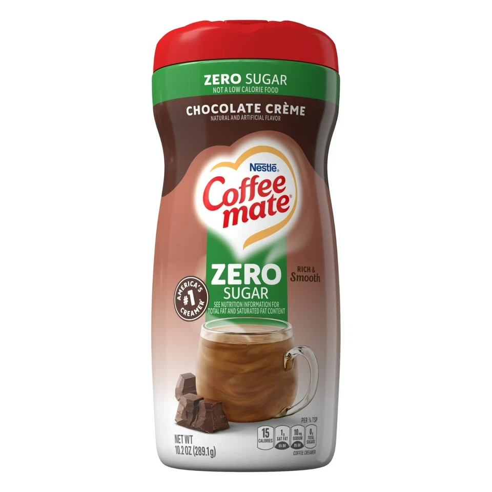 Nestle Coffee Mate, Chocolate Crème Zero-Sugar Powdered Coffee Creamer, 10.2 oz@
