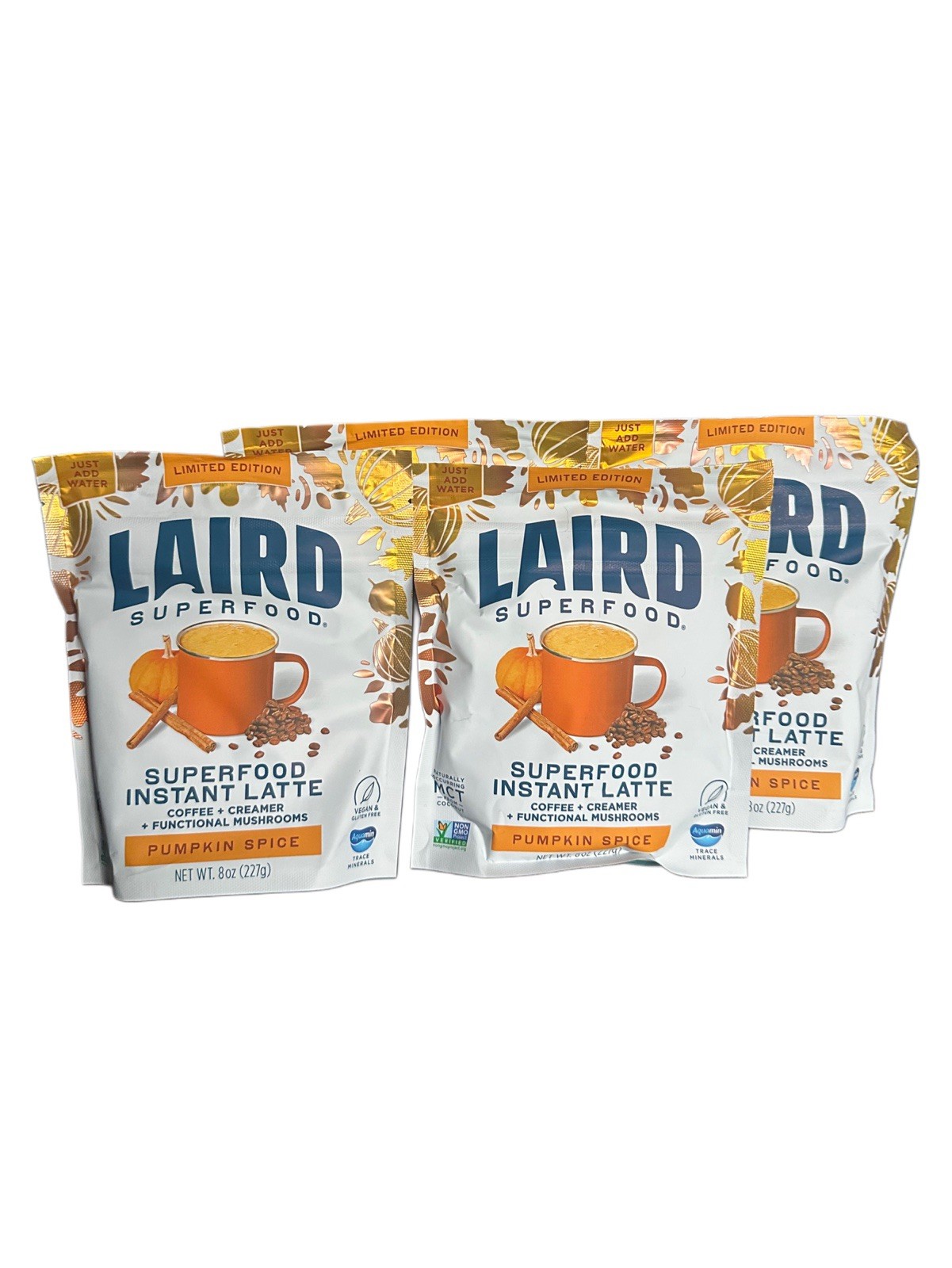 4X Limited Edition Laird Instant Latte Coffee Creamer Mushrooms Pumpkin Spice