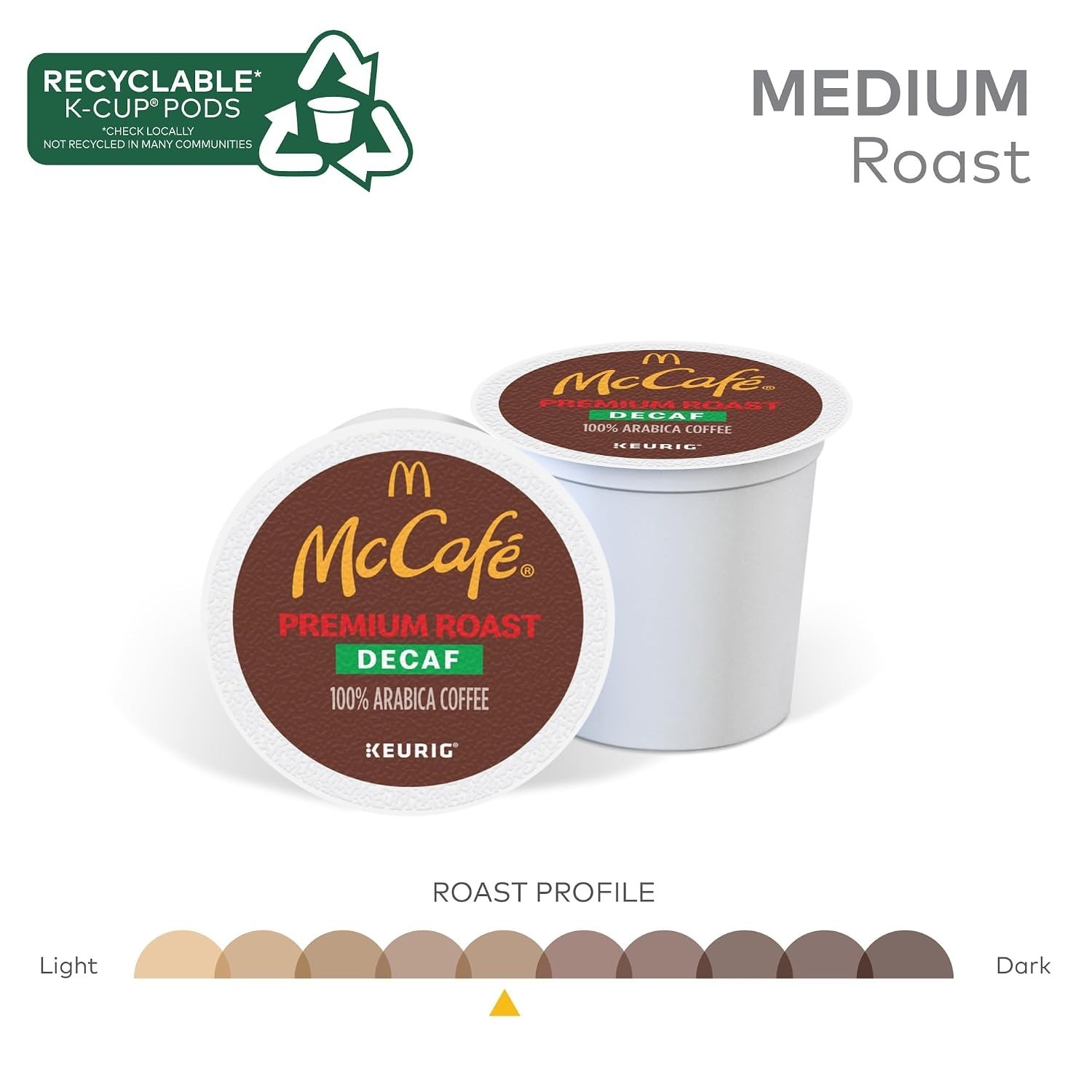 McCafe Premium Roast Decaf Coffee, Single Serve Keurig K-Cup Pods, 96 Count