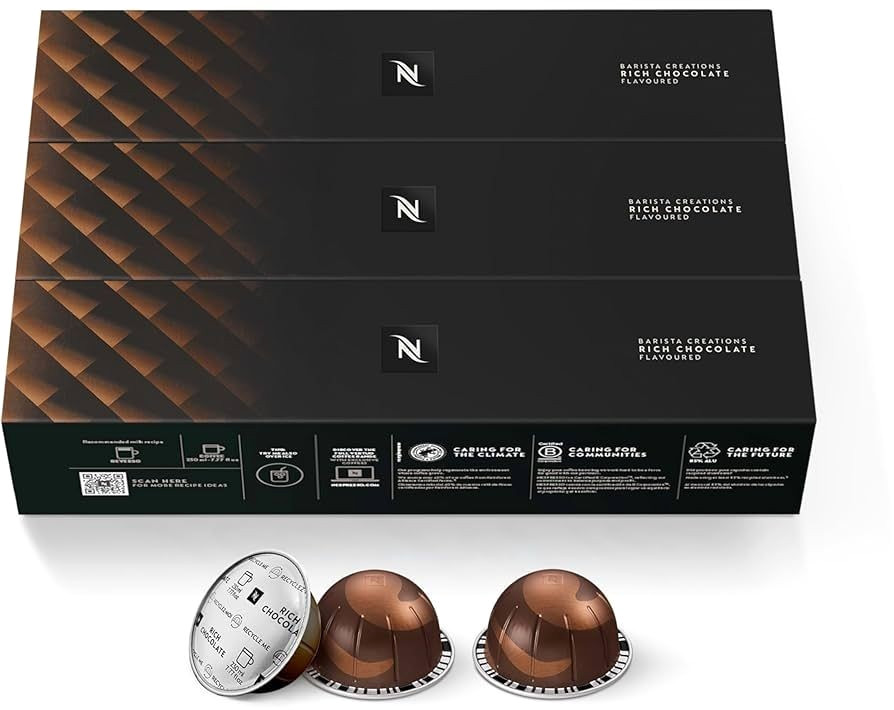 Nespresso Vertuo Barista Creations Rich Chocolate Coffee Capsules 60 Pods New