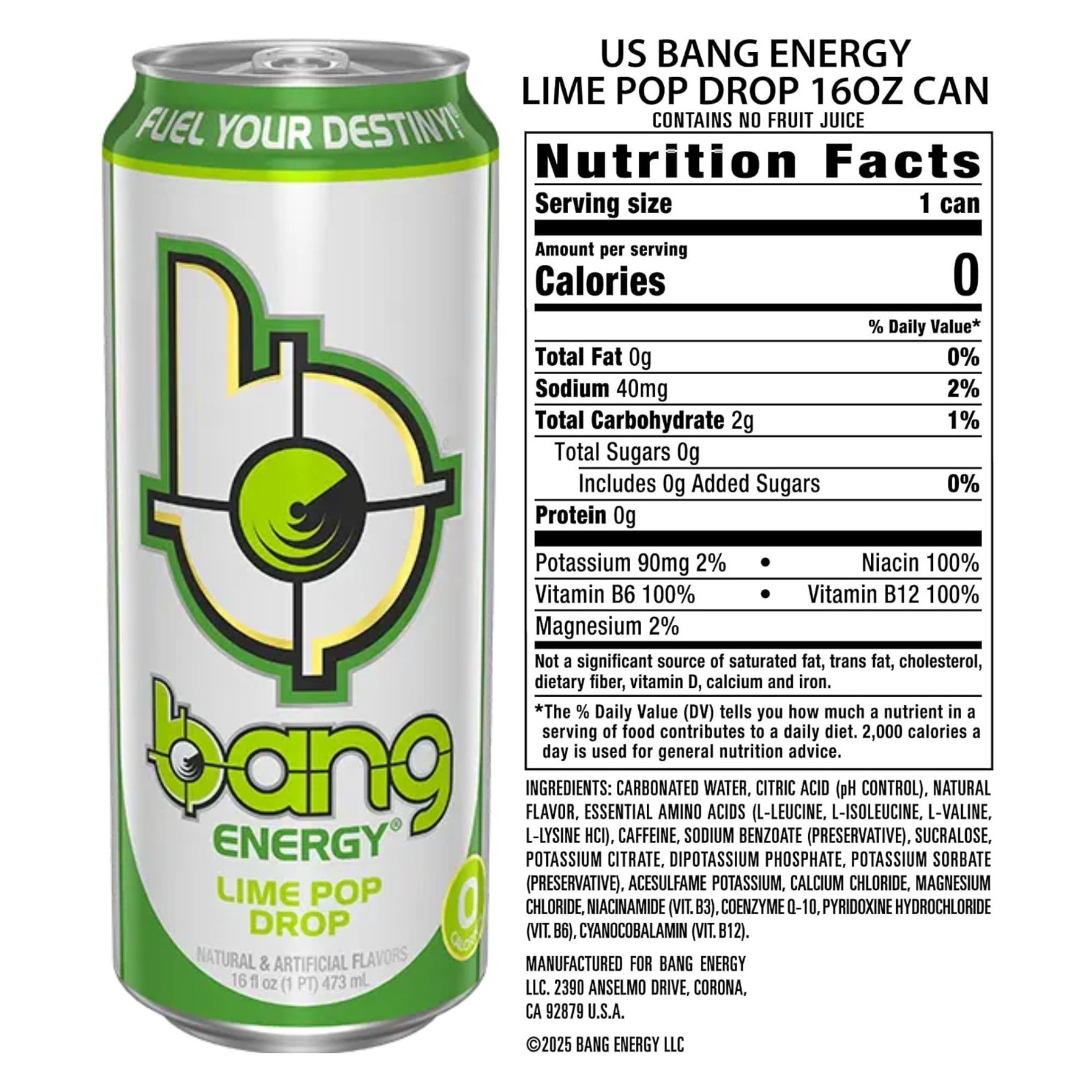 Bang Energy 6‑Flavor Sampler or 12‑Can Variety Pack – American Berry & More