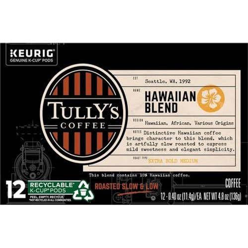 Tully’s Coffee Hawaiian Blend Keurig Single-Serve K-Cup Pods,…