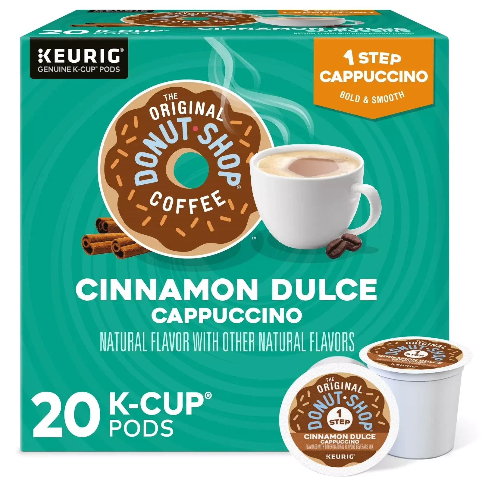 The Original Donut Shop Cinnamon Dulce Cappuccino Coffee 10 to 160 K cup Pods
