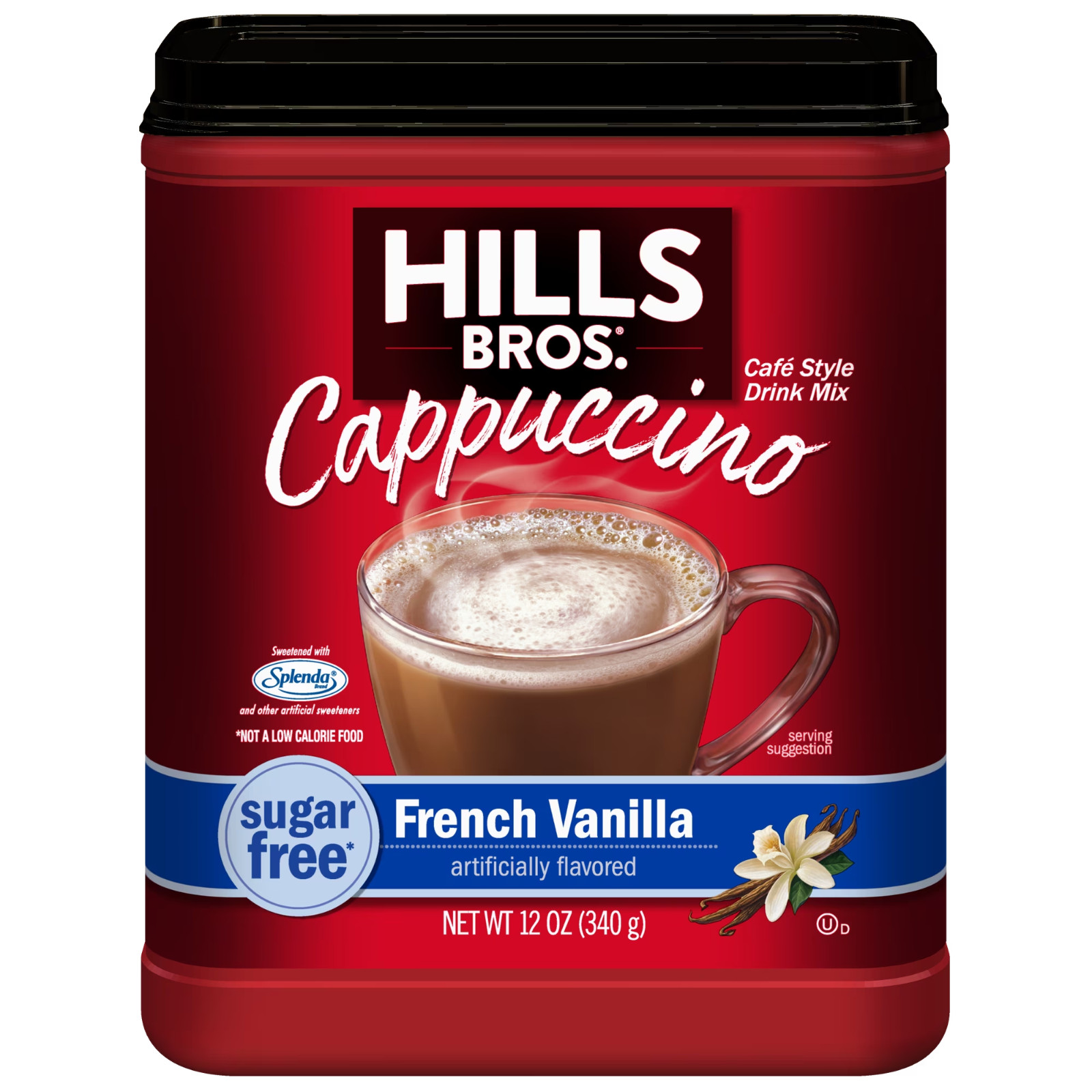 Hills Bros. Instant Cappuccino Mix, Sugar Free French Vanilla 12 Oz, Pack of 1