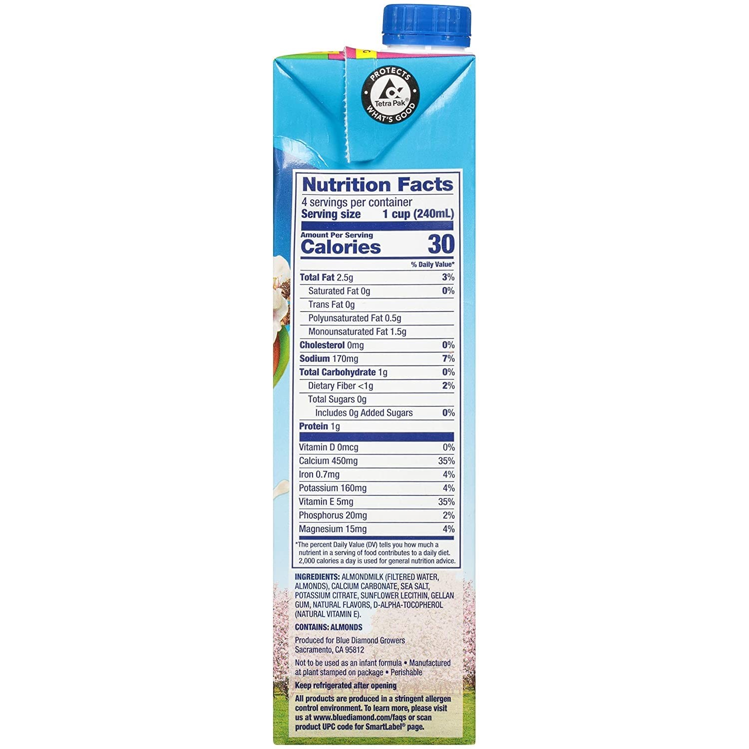 Almond Breeze Dairy Free Almondmilk Unsweetened Original 32 Fl Oz (Pack of 6)