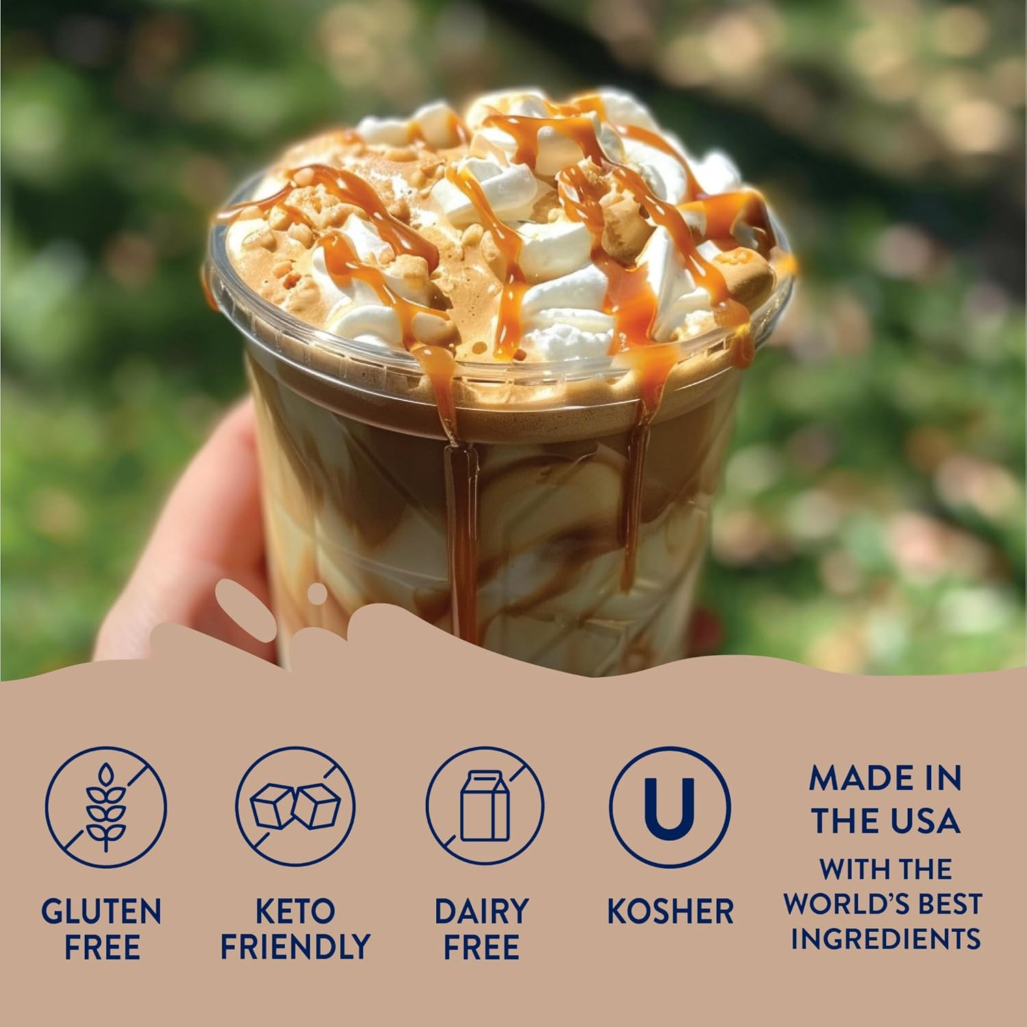 Sugar Free Coffee Syrup, Salted Caramel Coffee Flavoring Syrup, Zero Calorie Dri