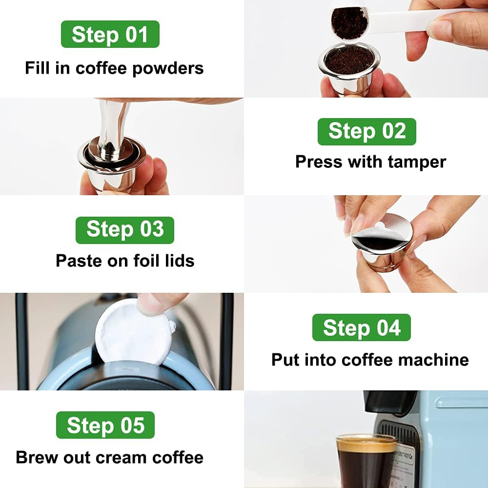 200Pcs Aluminum Foil Lids Seals for Reusable Nespresso Pods,Refillable Espresso