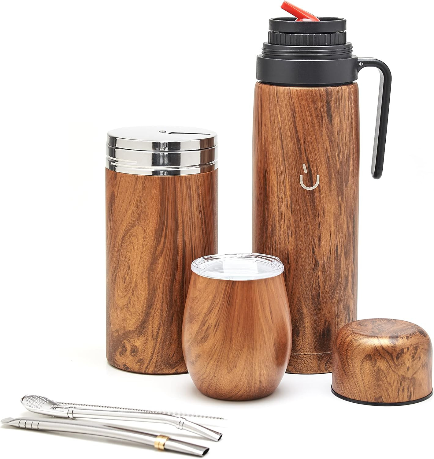 Complete Yerba Mate Set – Modern Mate Gourd, Thermal Flask, Yerba Container, Bom