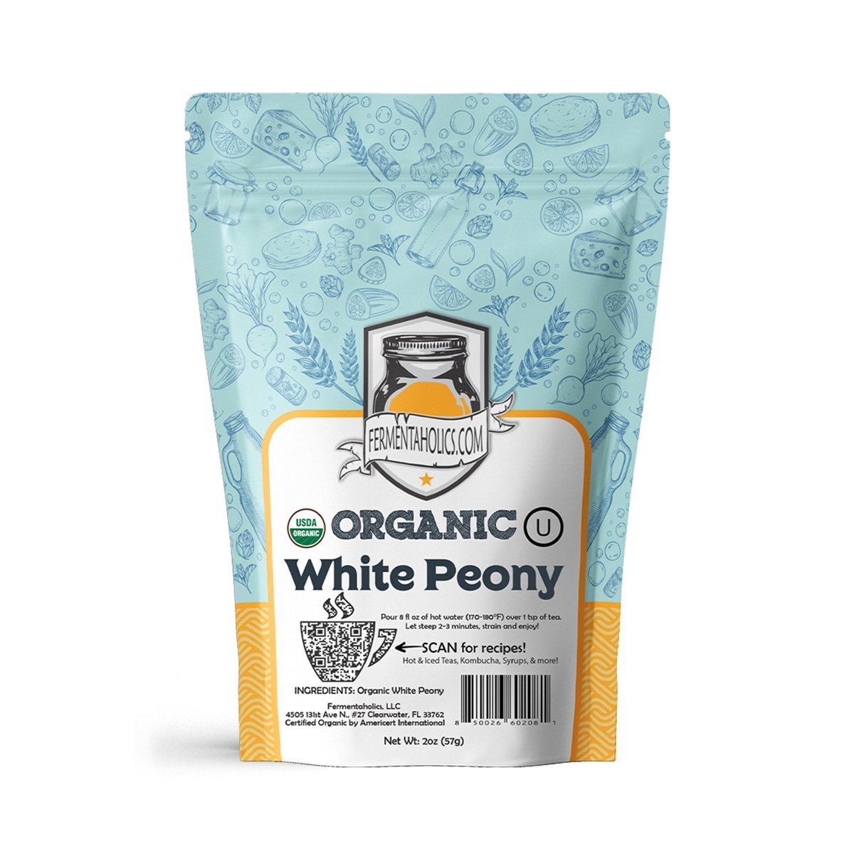 Fermentaholics USDA Certified Organic Loose Leaf White Peony Tea