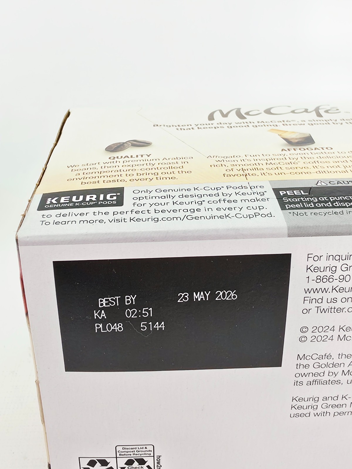 Keurig McCafe K Cups Coffee Pods Affogato Ice Cream Light Roast bb5/26 Lot of 2