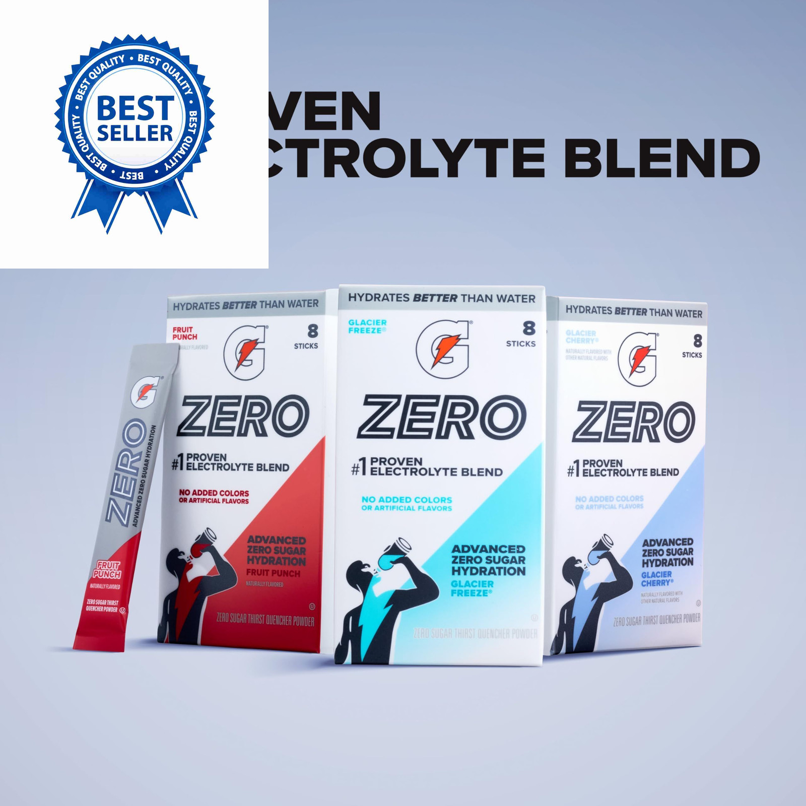 Gatorade G Zero Powder Packets, Glacier Freeze (Pack of 32)