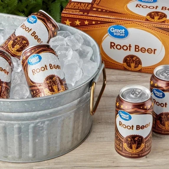 (2 pack) Great Value Root Beer Soda Pop, 12 fl oz, 12 Pack Cans