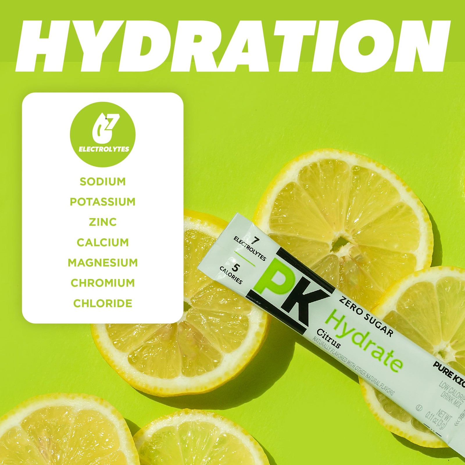 PURE KICK Hydration Singles To Go Citrus Drink Mix 72 Packets Total