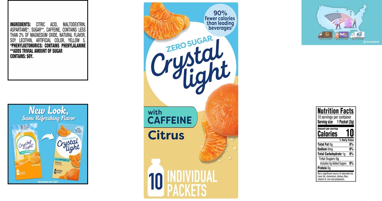 Refreshing Citrus Sugar-Free Drink Mix – 10 Single Serve Powder Packets