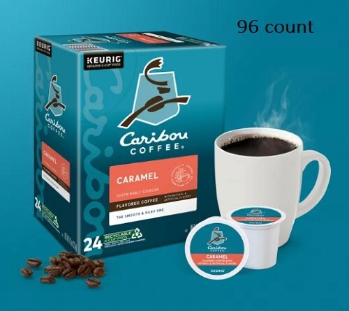Caribou Coffee Caramel Coffee, Medium roast, 96 count. Free Shipping