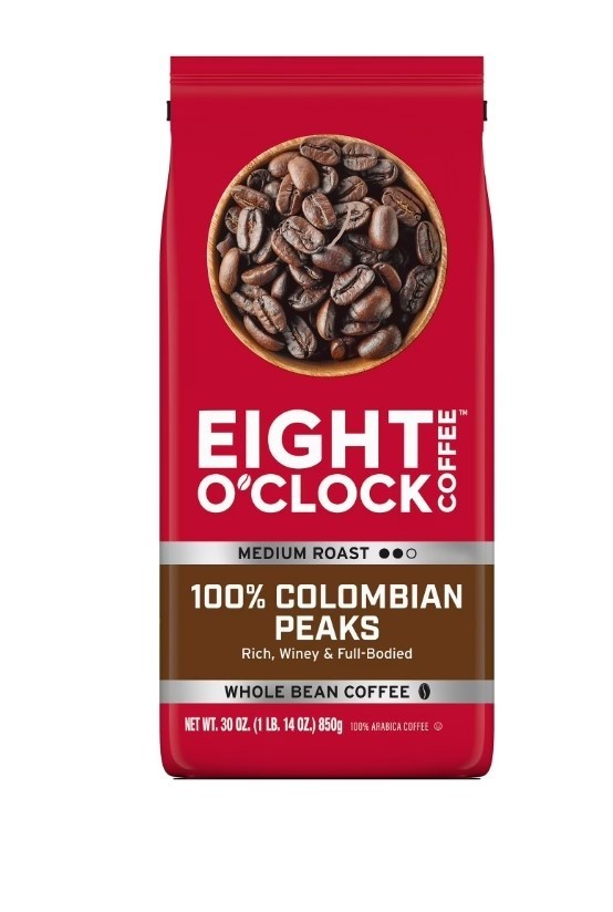 Eight O’Clock Coffee Medium Roast Whole Bean 100% Colombian Peaks Coffee 30 oz