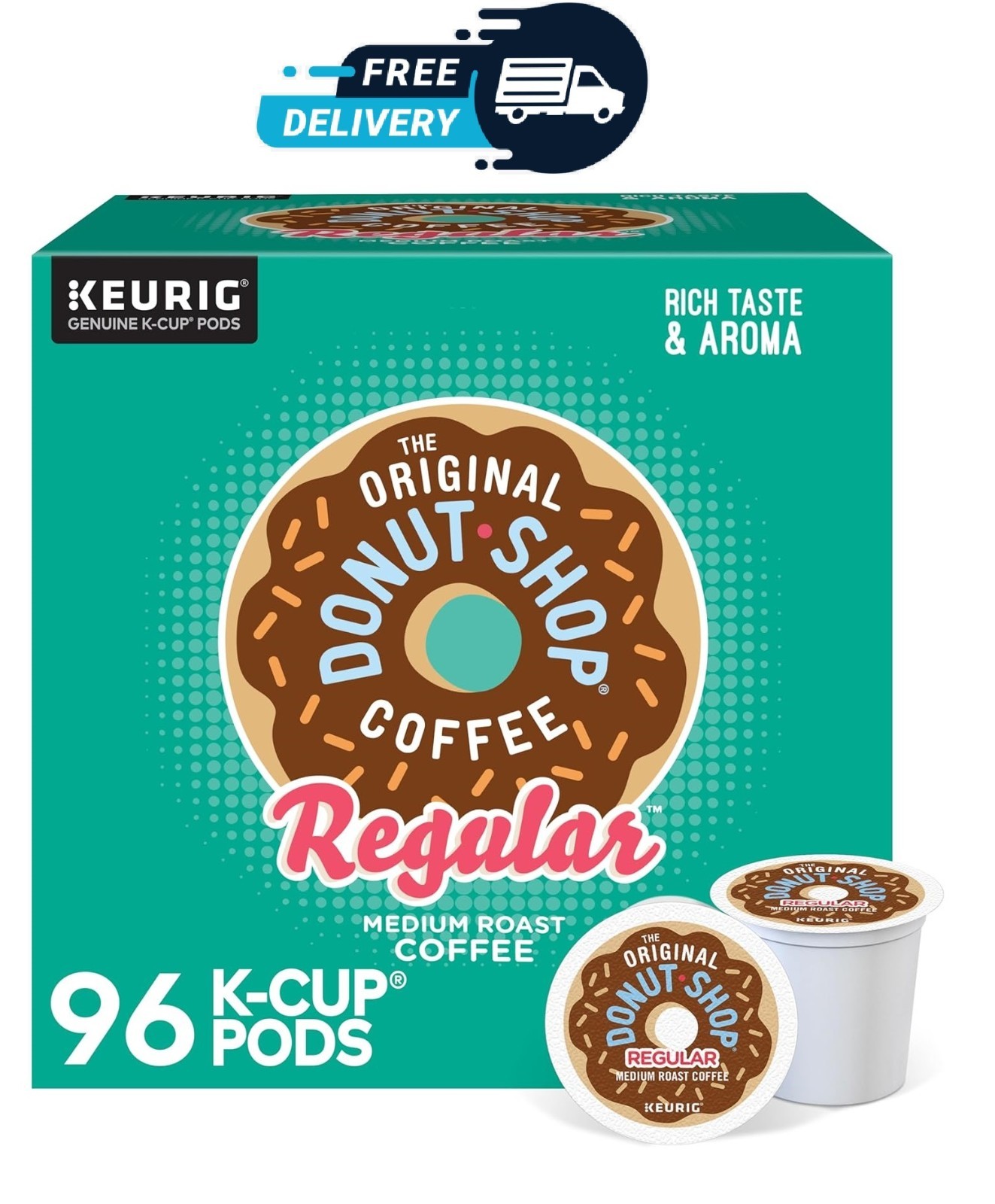 The Original Donut Shop Regular K-Cups Medium Roast Coffee Pods – 96 Count