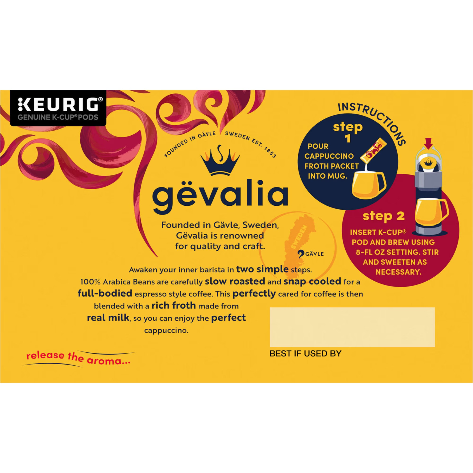 Gevalia Frothy 2-Step Artificially Flavored Cappuccino Espresso Style K-Cup