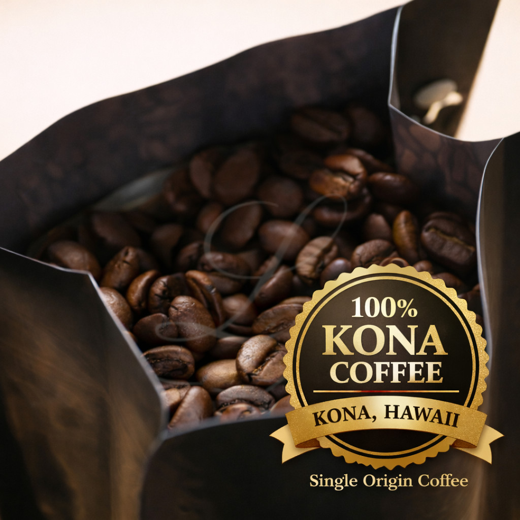 100% Kona Extra Fancy Coffee – 1 lb, Authentic, Roasted to Order or Green Beans