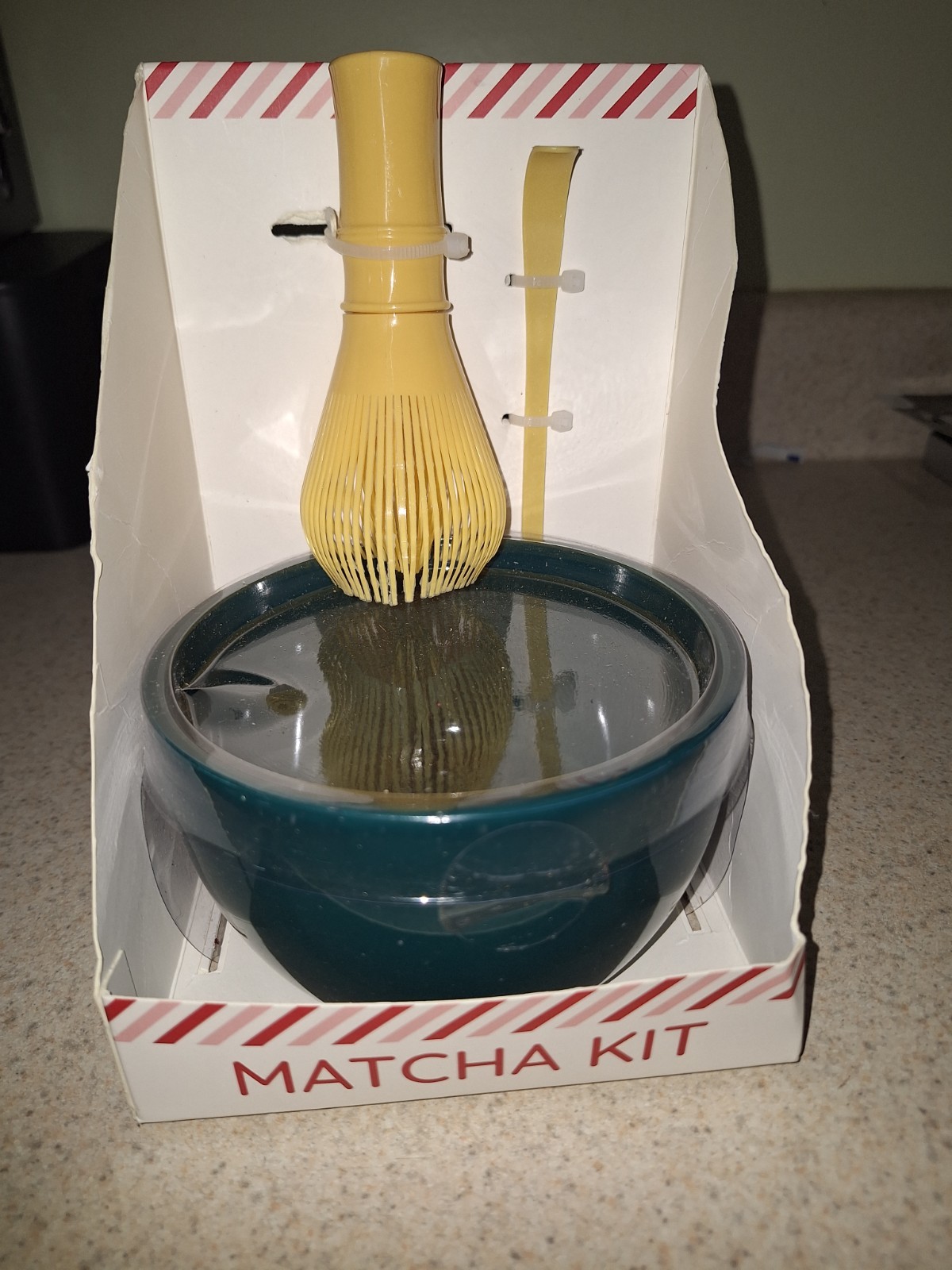 Unbranded Matcha Tea Kit 3-Piece Green Set Plastic Whisk Scoop Bowl New