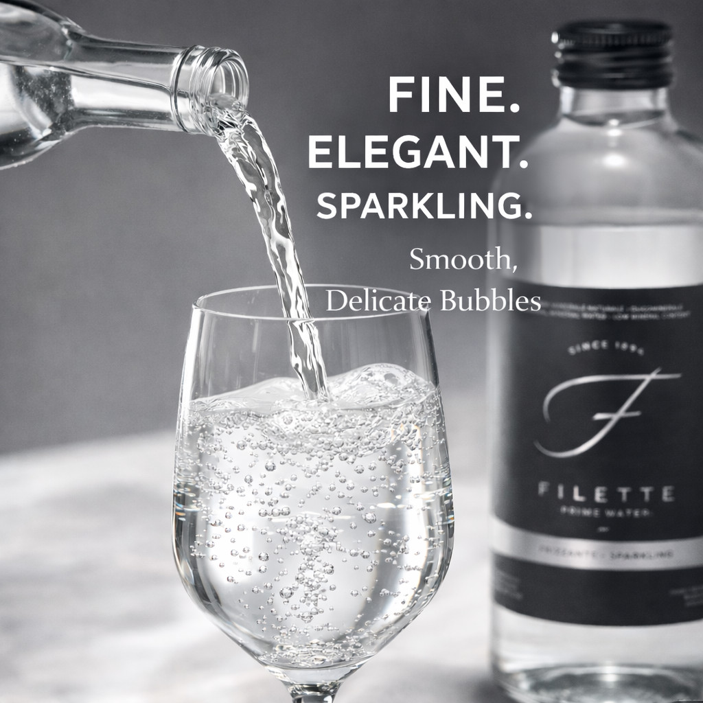 Filette Prime Sparkling Mineral Water – 16 fl oz Glass Bottles (Case of 12)