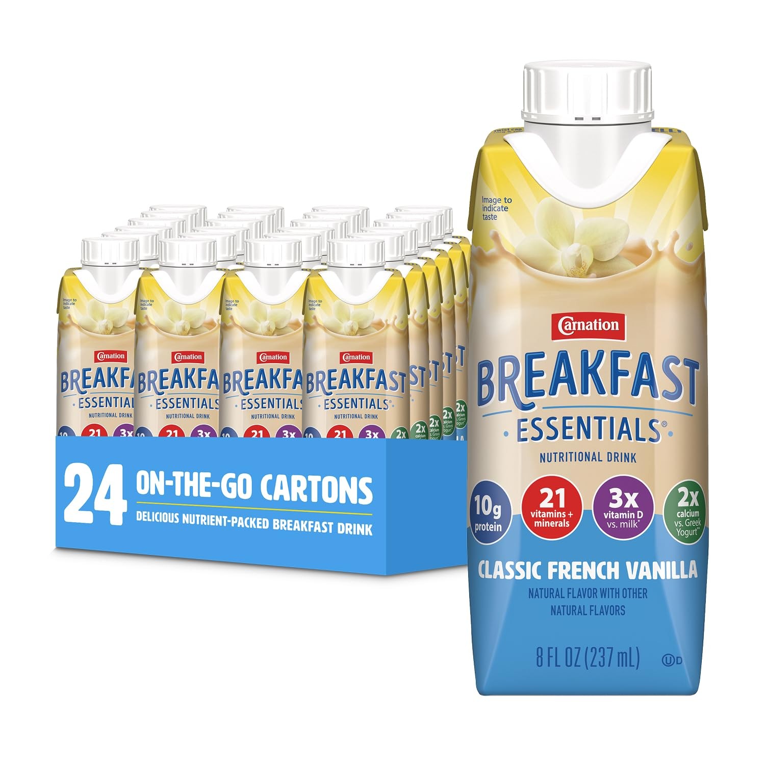 Carnation Breakfast Essentials Ready-to-Drink, Classic French Vanilla, 8 FL OZ C