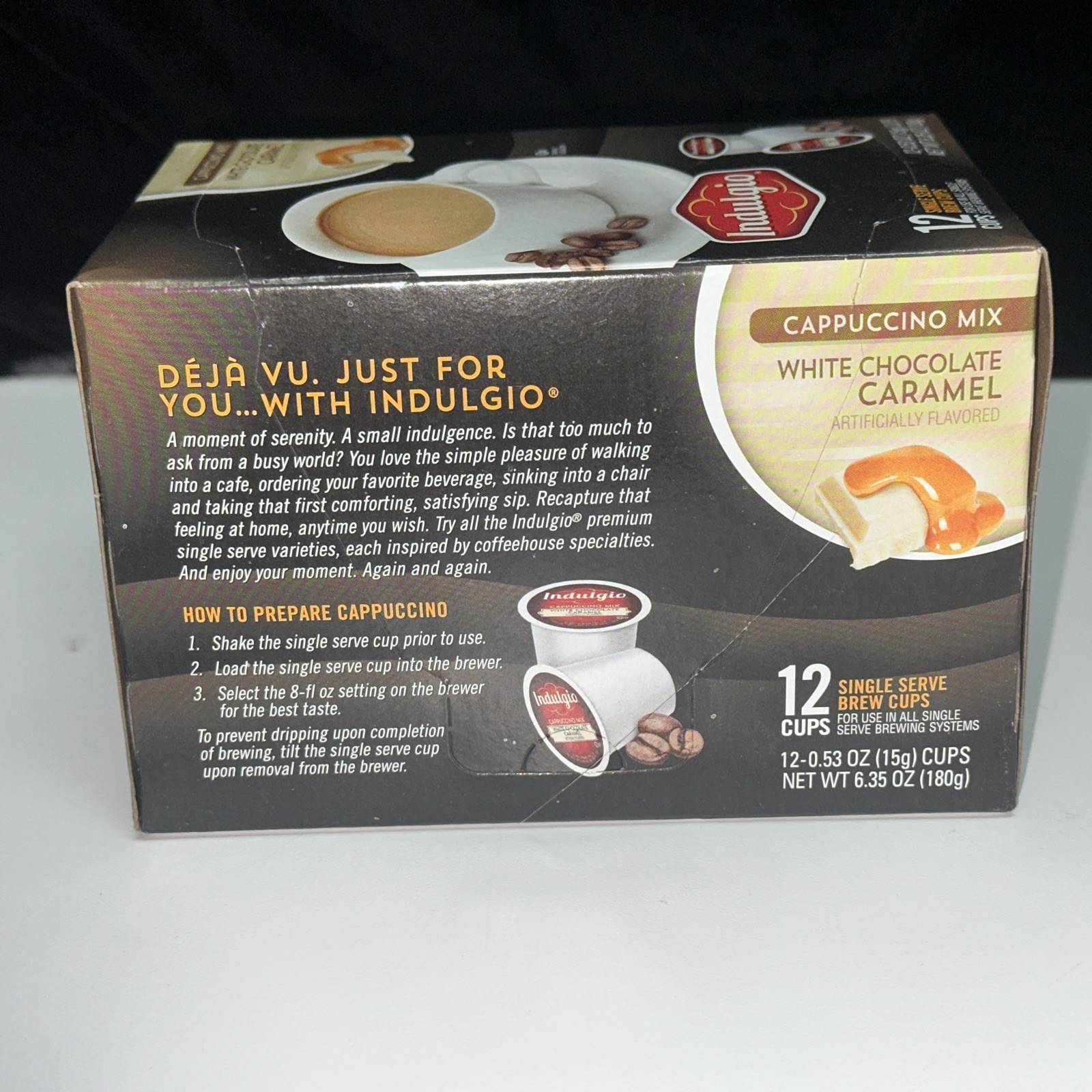 48 Indulgio White Chocolate Caramel Cappuccino K-cups (4 Boxes X 12) Keurig