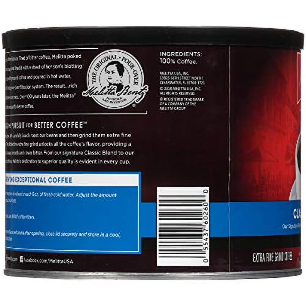 Melitta Classic Roast Caffeinated Canned Coffee 22 oz-free shipping