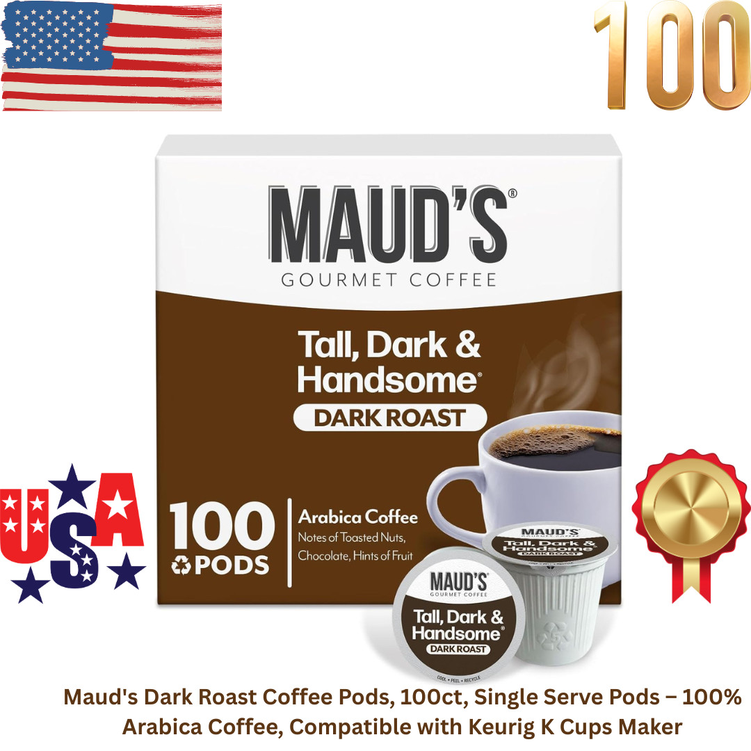 Maud’s Dark Roast Coffee Pods, 100ct, Recyclable Single Serve Pods 100% Arabica