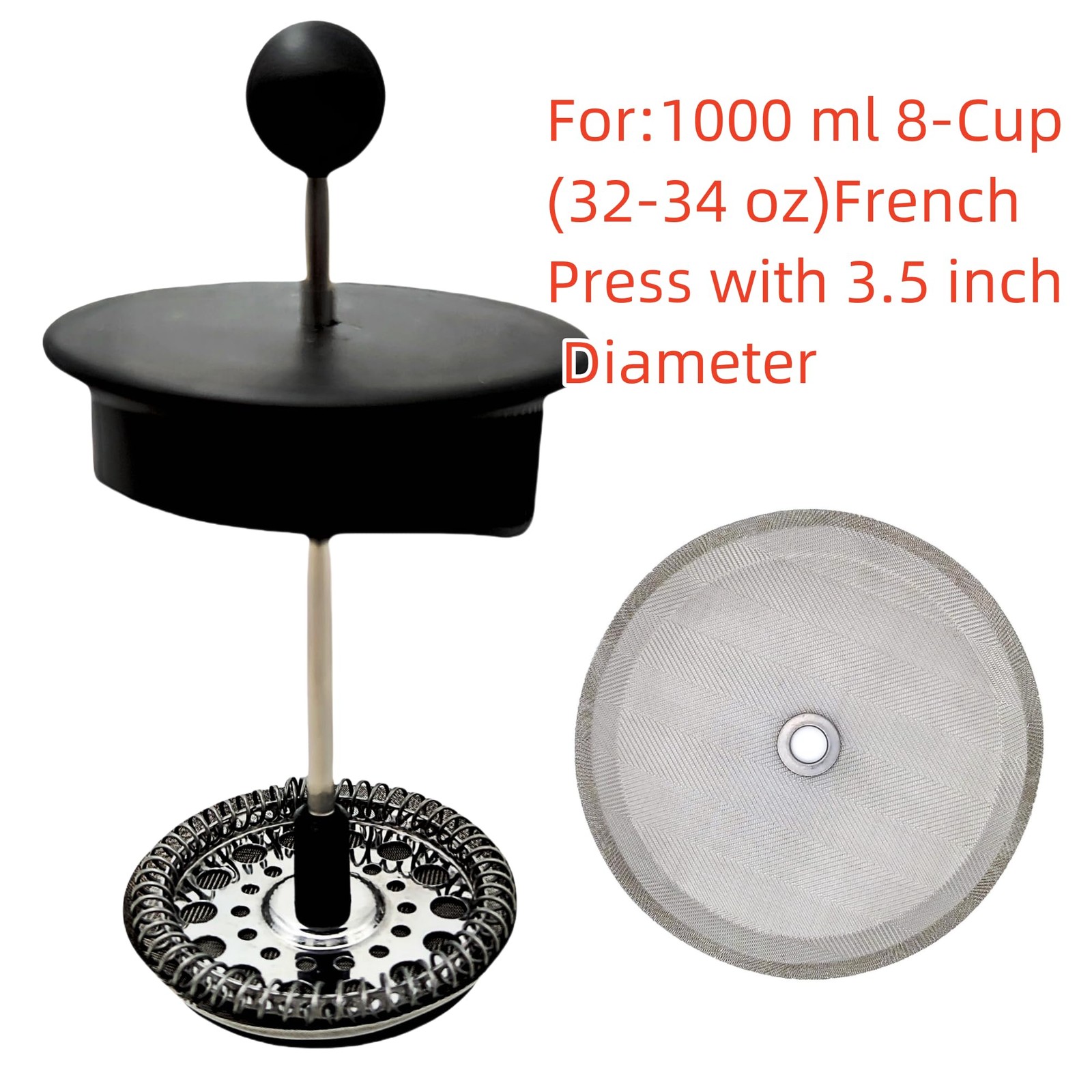 Ruilida 6pcs French Press Filter Screen – Universal 1000 ml, 34 Oz, 6 Pieces