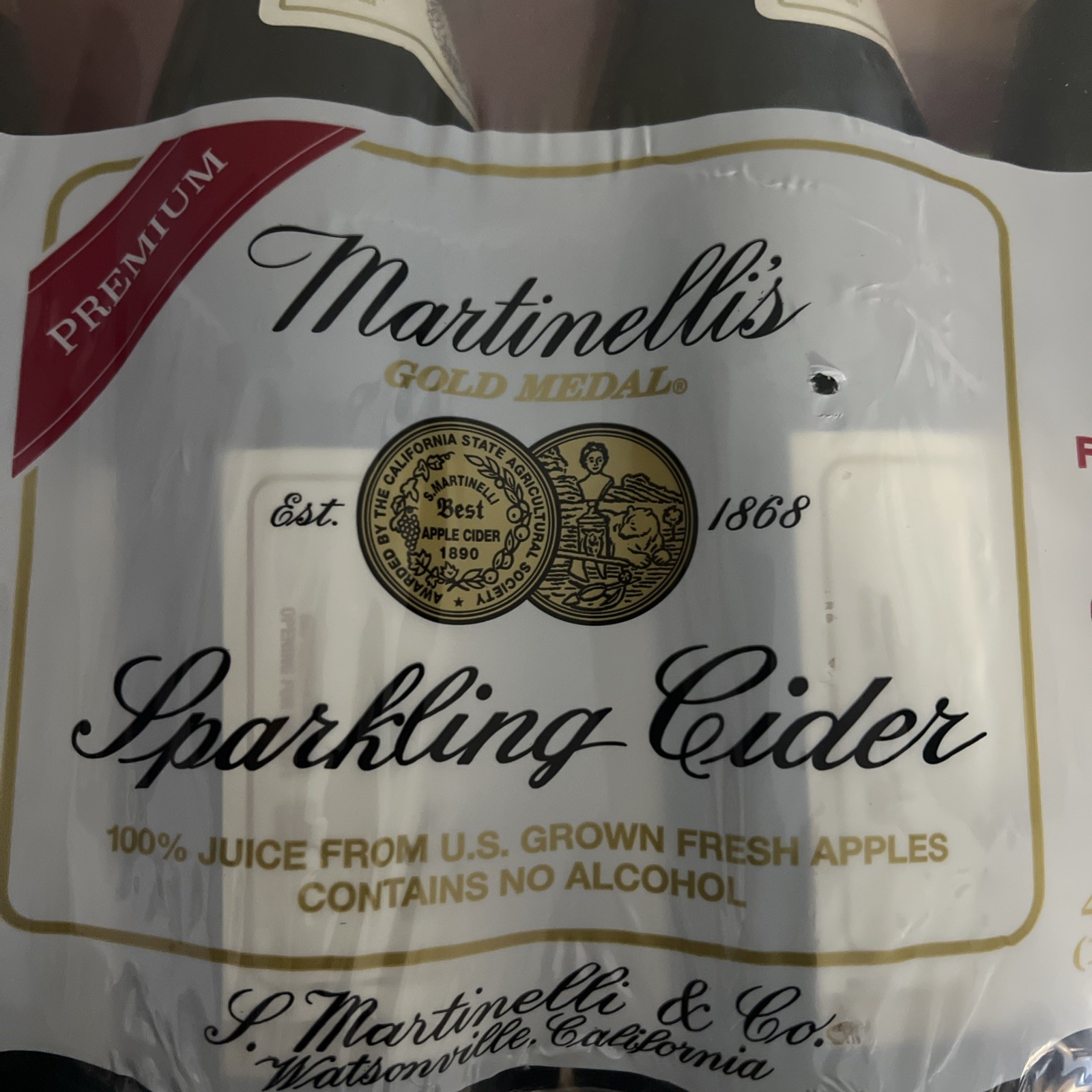 Martinelli’s Sparkling Cider, Apple, 25.4 Fluid Ounce (Pack of 4)
