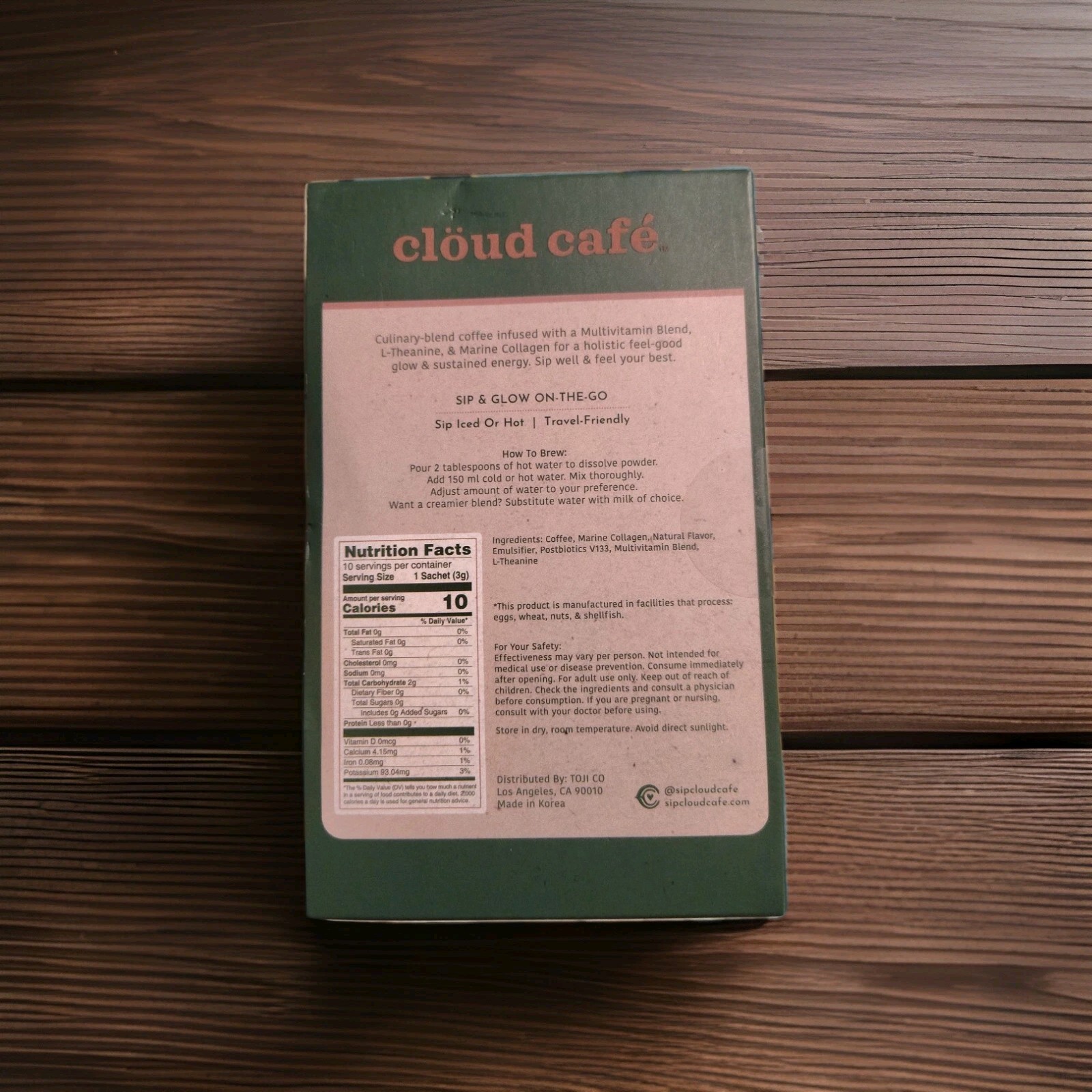 COLD BREW clöud café BEAUTY BOOSTER Cloud Select Arabica Blend COFFEE BB: 6/2026