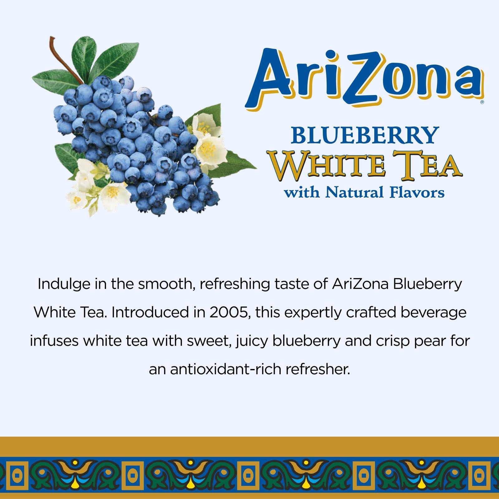 AriZona Blueberry White Tea – Big Can, 22 Fl Oz (Pack 22 of 12)