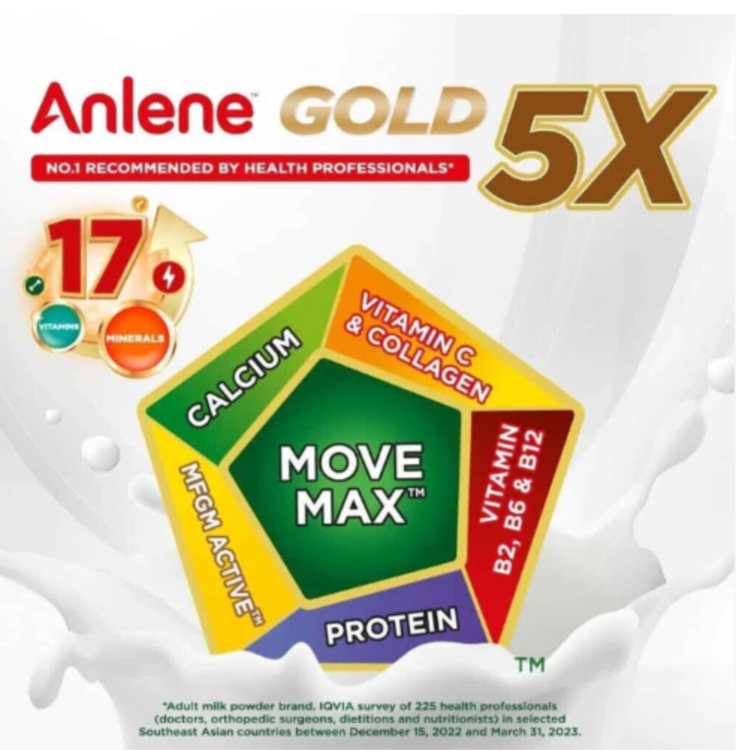 3 X 950G Anlene Gold 5X Milk Powder Adult 45+ Years Old Or Older DHL Shipping