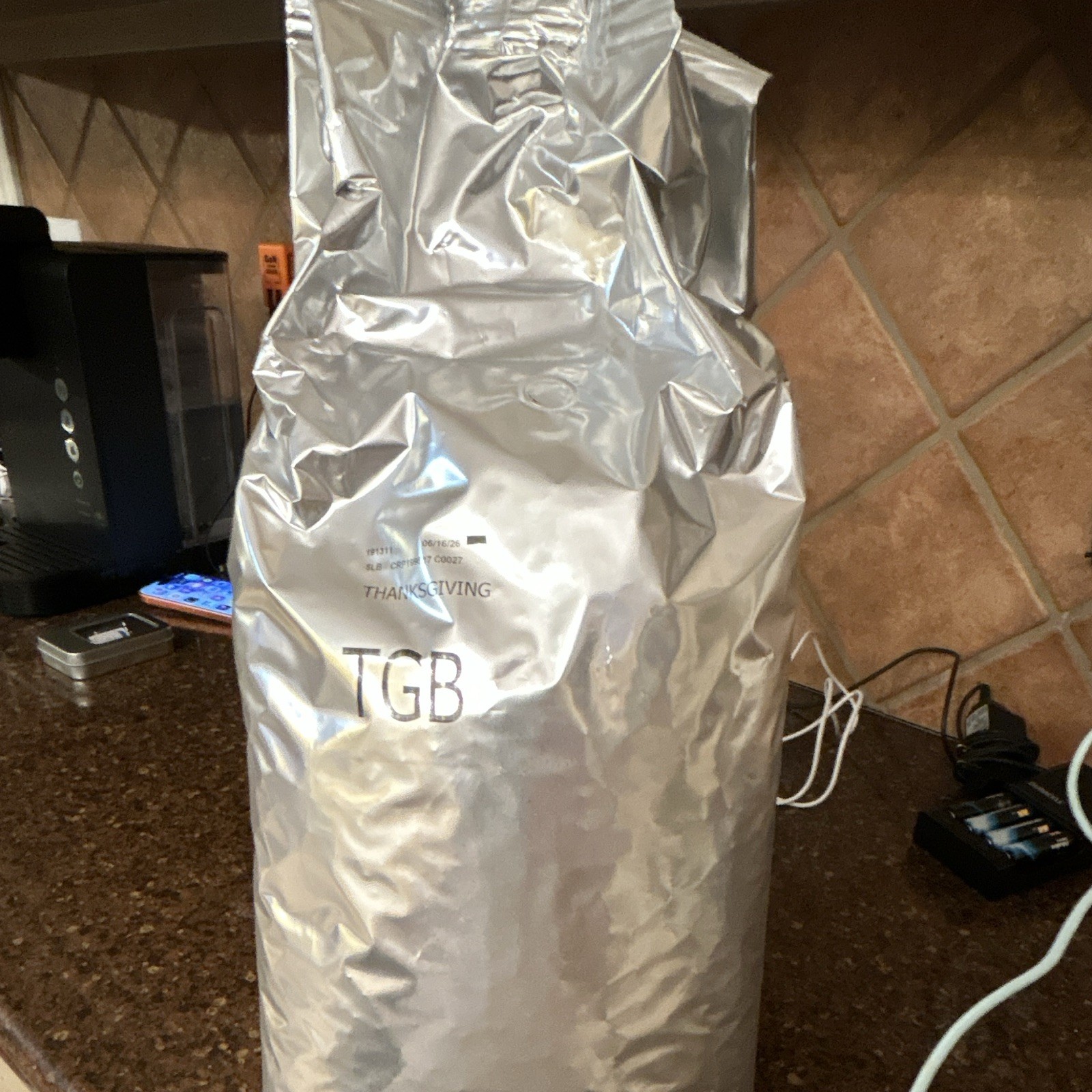 TGB Thanksgiving Whole Bean Coffee Beans 5 lb Bag Exp 06/16/26
