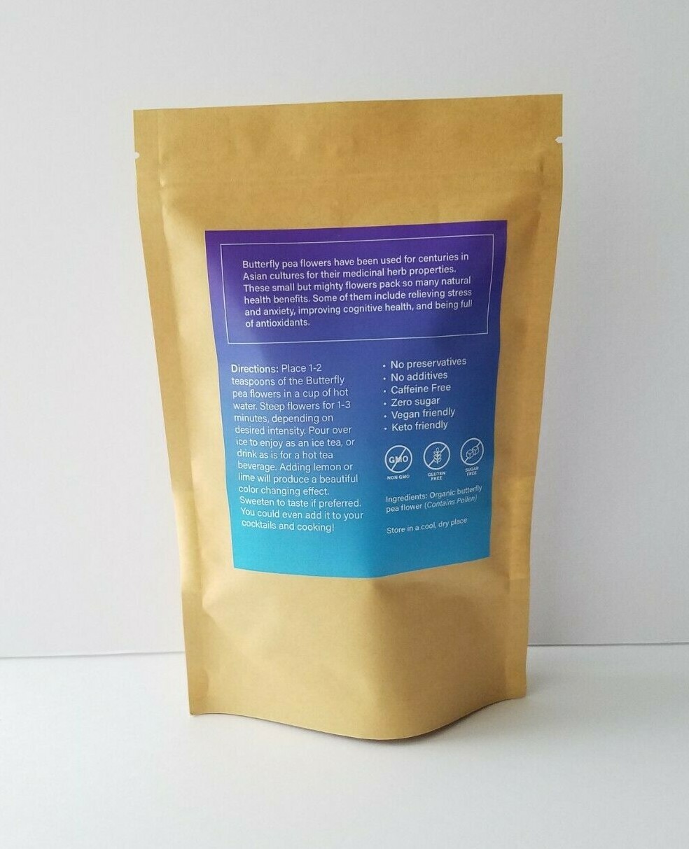 Blue Butterfly Pea Flower Tea loose leaf 100% Natural Organic Thai Herb 50g