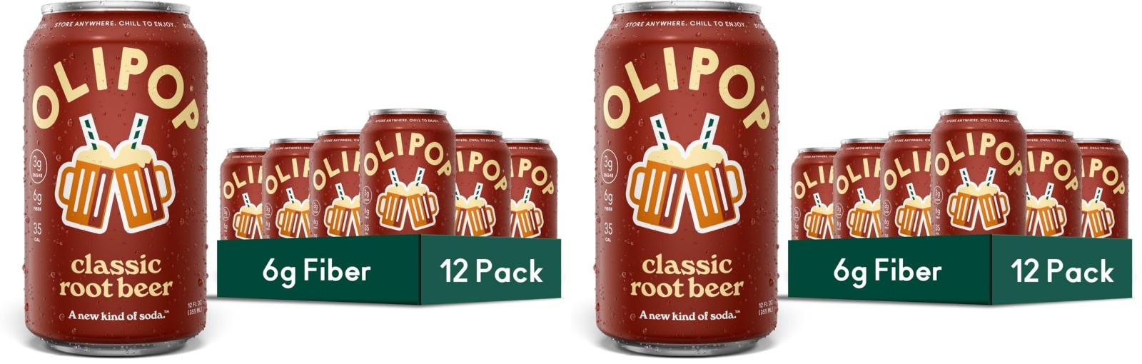 Prebiotic Soda Classic Root Beer – Gluten Free, Vegan, Fiber & Botanicals, 24 Pa