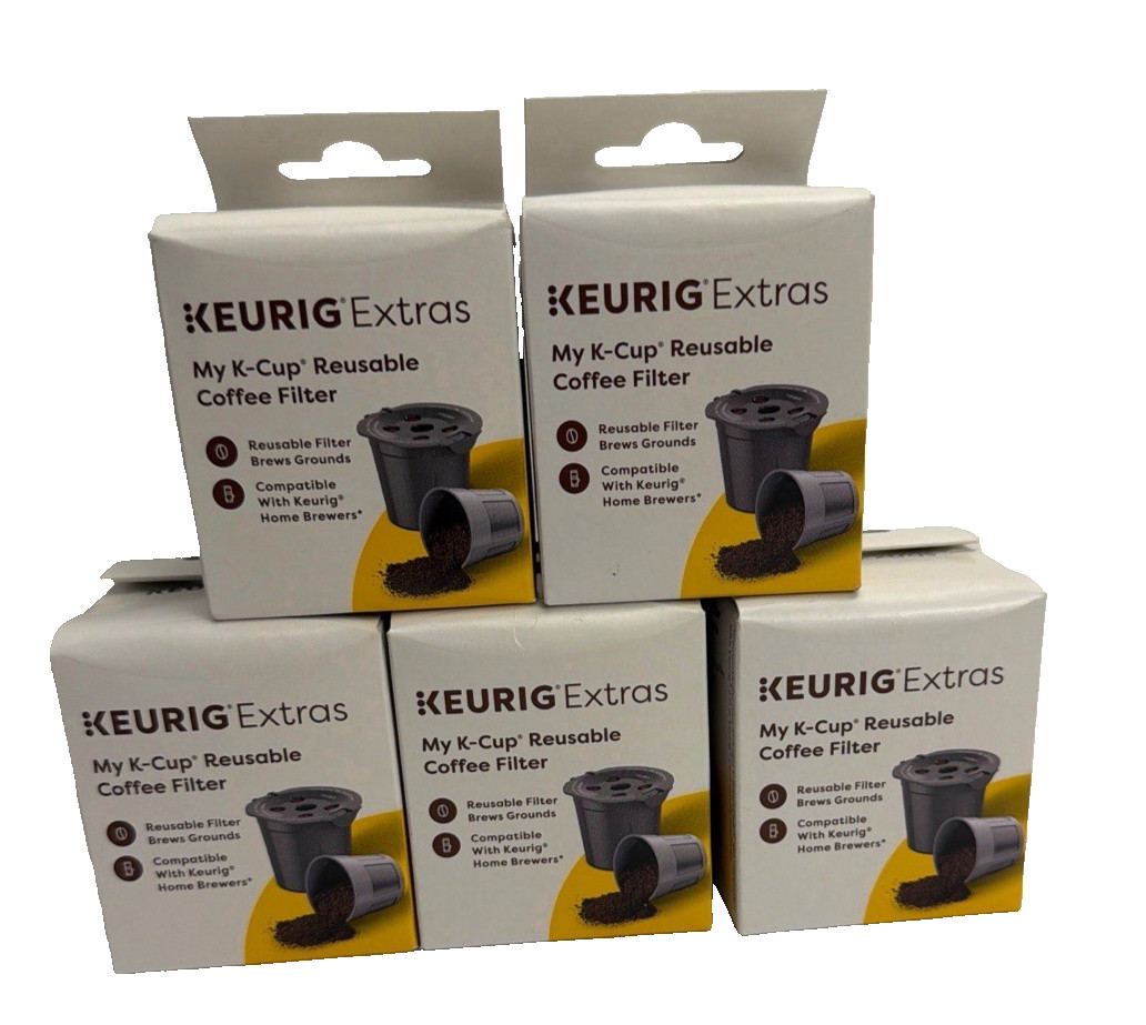 5 pk KEURIG -Extras My K-Cup Universal Reusable Filters Keurig Home Brewers New